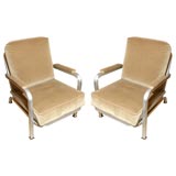 stylish pair of aluminium Lounge chairs.