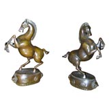 Antique Pair of Chinese Bronze Horses