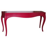 Red Lacquered Console with Cabriole Legs