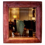 Mirror with Frame Covered in Chocolate Python by Karl Springer
