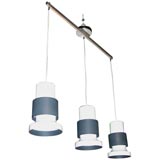 3 Pendant Light Fixture with Metal Shades by Lightolier 3 Pendant Light Fixture with Metal Shades by Lightolier