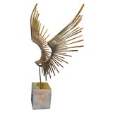 Abstract Welded Bird Sculpture in Brass by Curtis Jere