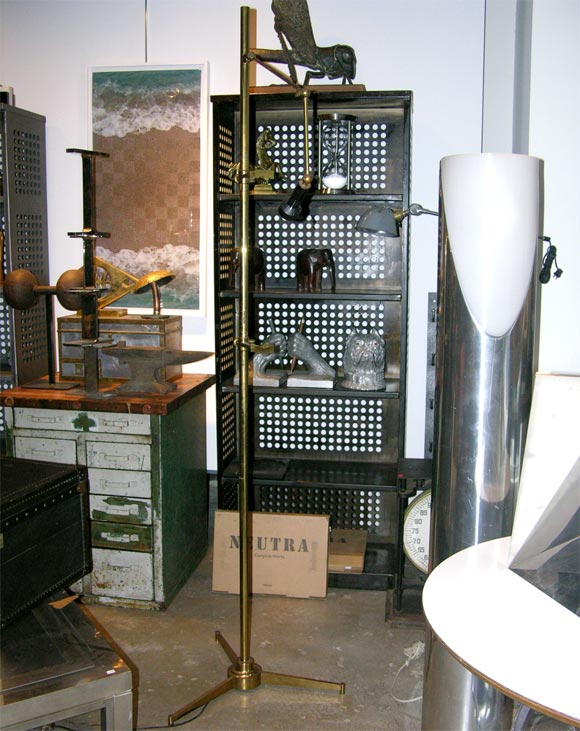 Brass Arteluce Easel with Movable Light