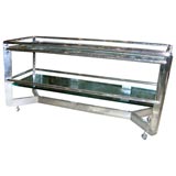 Pace Collection Glass and Crome Console Table