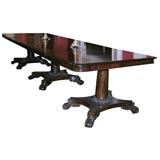 Mid 19th Century 3 Pedestal Mahogany Dining Table