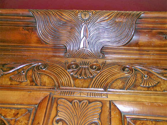 Rococo Armoire in Exceptional Burl Cherrywood For Sale