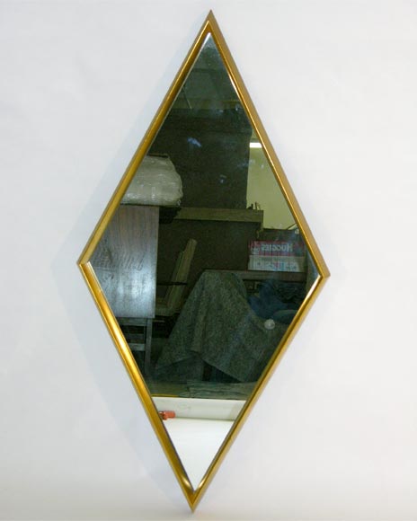 A geometric pair of mirrors with High Style gilded wood frames by La Barge. U.S.A., circa 1950.