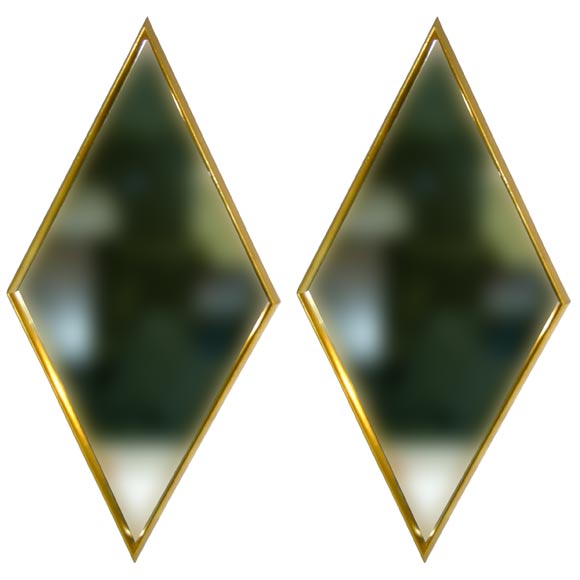 American Gold Giltwood Frame Diamond Mirrors by LaBarge For Sale