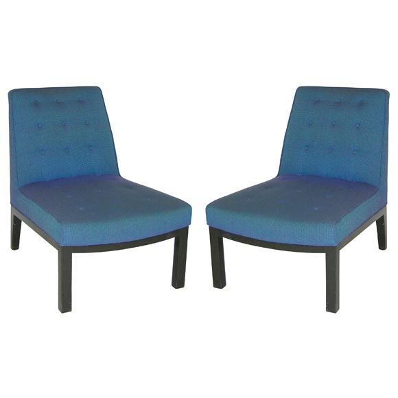 American Mid Century Slipper Chairs by Edward Wormley for Dunbar Furniture Co. For Sale