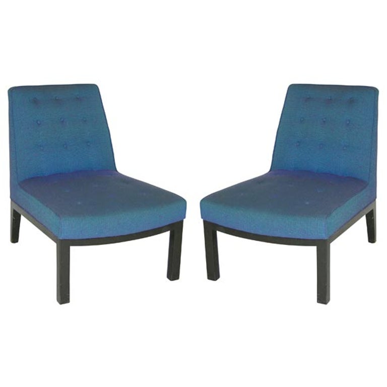 American Mid Century Slipper Chairs by Edward Wormley for Dunbar