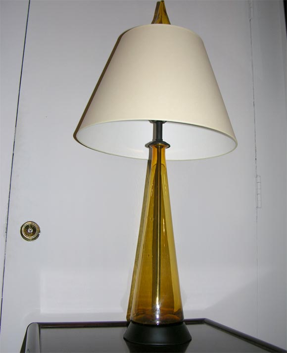 Amber Glass Blenko Lamp