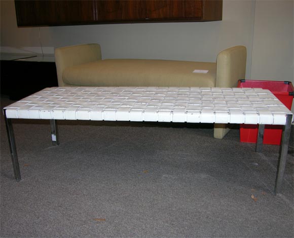 Laverne Woven Leather Bench