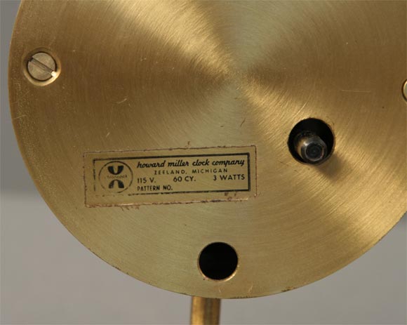 Brass George Nelson Table Clock For Howard Miller