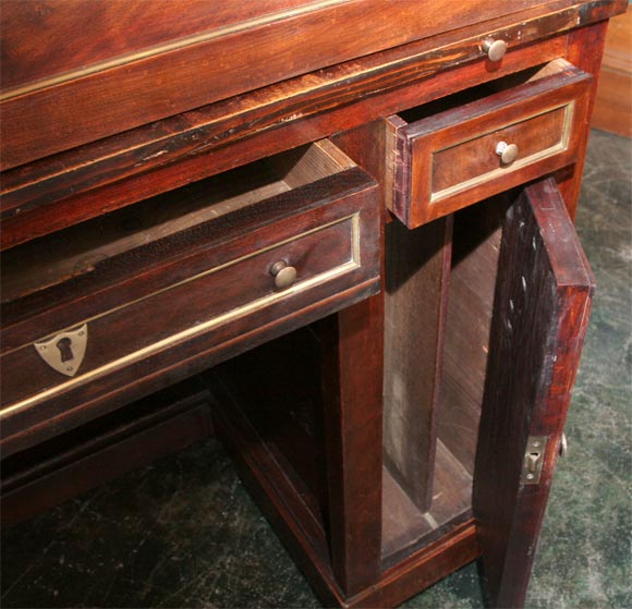 French Directoire Style Cylinder Roll Top Secretary 2