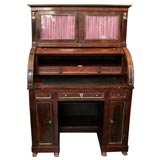 French Directoire Style Cylinder Roll Top Secretary