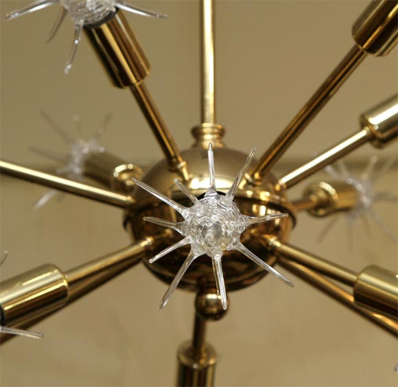 Original 1960's Sputnik Brass Light Fixture
