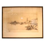 Antique Thomas Moran Engraving of Venice