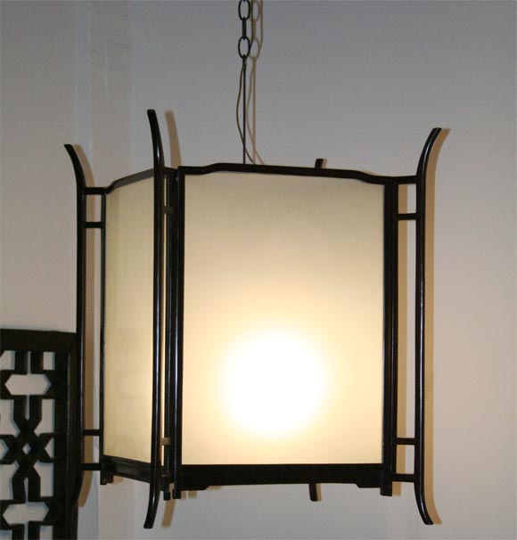 Square Rosewood Chinese Lantern 1
