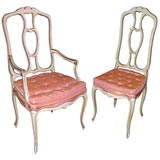 Set 12 Italian painted dining chairs