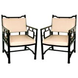 Pair of  Open  Arm Chairs by Paul Laszlo