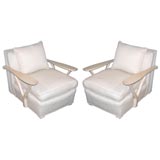 Vintage Pair of Paddle Arm Lounge Chairs by Paul Laszlo