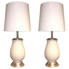 Pair of Large Scale Table Lamps by Paul Laszlo