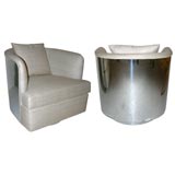 Pair of Milo Baughman Swivel Chairs