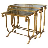 Gilt wrought-iron  Art Deco Nesting Tables