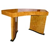Burled elm & mahogany Writing Table / Vanity