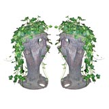 Antique Pair of 19th Century Earthenware Planters