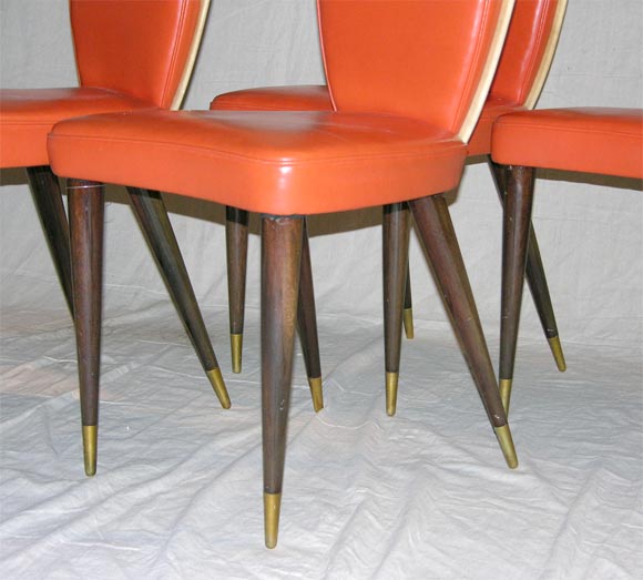 Mid-20th Century Set of Aldo Tura playing card chairs