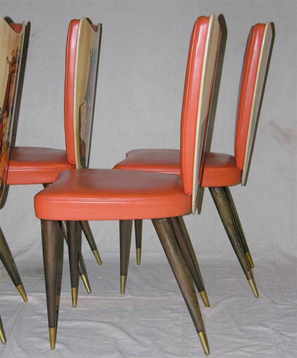 Set of Aldo Tura playing card chairs 5