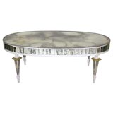 Vintage Oval mirrored coffee table
