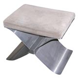 Polished Steel X-leg bench by Francois Monnet for Kappa