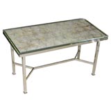 Polished Nickel and Shell Top Coffee Table
