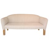 Antique 18THC NEW ENGLAND SOFA  WITH WOOD WHEELS