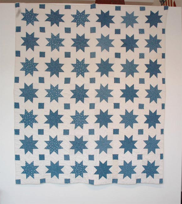 19THC BLUE AND WHITE STARS