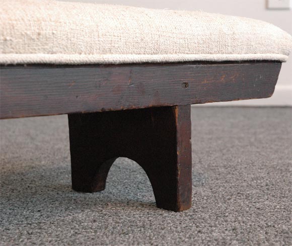 19TH C UPHOLSTERED  PRAYER BENCH FROM NEW ENGLAND 1
