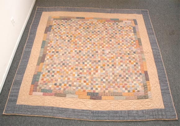 WONDERFUL POSTAGE STAMP QUILT FROM COTTON FLANELS