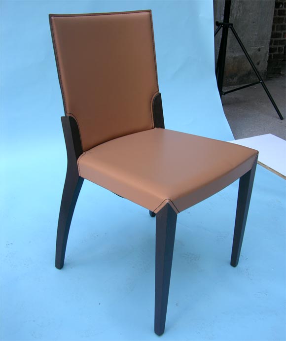 Paar Lederstühle (Italienisch) im Angebot