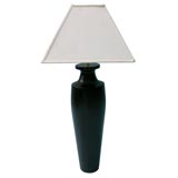 turned wood lamps with linen shade