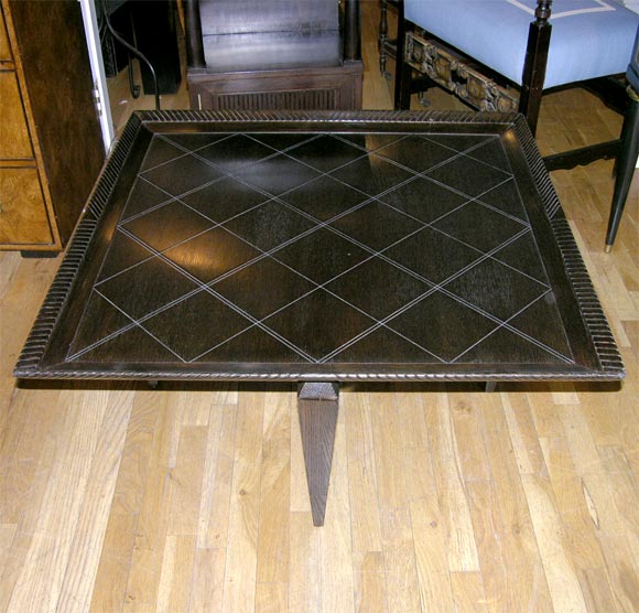 Square dark oak coffee table