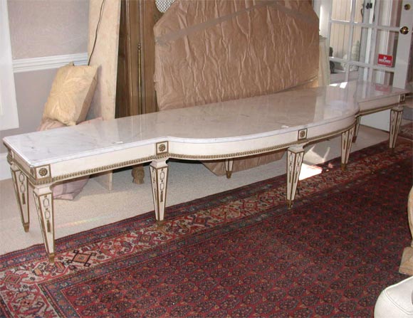 Unusual Louis XVI Long Low Marble Top Console