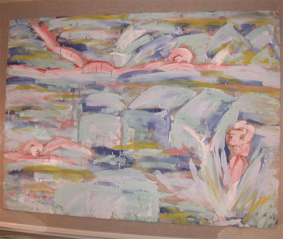 "On The Rocks" Monumental Oil on Canvas by Salome