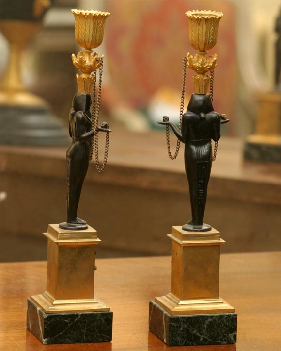 Pair of French Figural Candlesticks For Sale 2