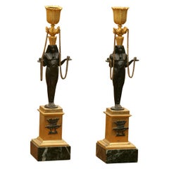 Pair of French Figural Candlesticks