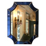 Art Deco Blue Glass Mirror