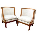 Pair Biedermeier Sytle Tub Chairs