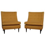 Pair Of Mid-Century Barrel-Back Slipper Chairs