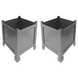 Pair of iron box planters